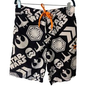 Star Wars Swim Board Shorts Trunks Black White Graphics Men's Swim Size Large